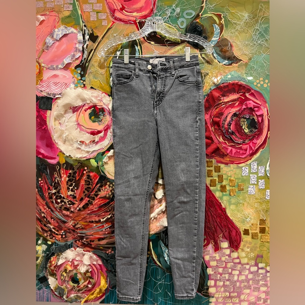 TOPSHOP Women’s Jamie High Rise Skinny Jeans Gray W 26/66cm L 30/76cm